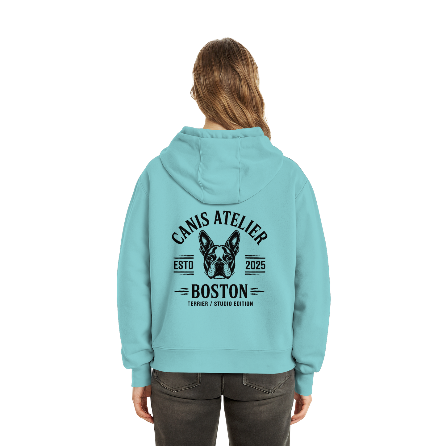 CANIS ATELIER „BOSTON“ Hoodie – Studio Edition (Backprint + Left Chest) - Fluffy Boxcut Hoodie