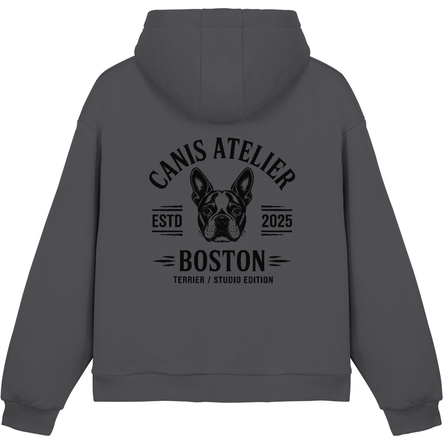 CANIS ATELIER „BOSTON“ Hoodie – Studio Edition (Backprint + Left Chest) - Fluffy Boxcut Hoodie