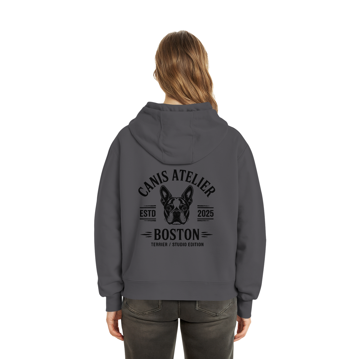 CANIS ATELIER „BOSTON“ Hoodie – Studio Edition (Backprint + Left Chest) - Fluffy Boxcut Hoodie