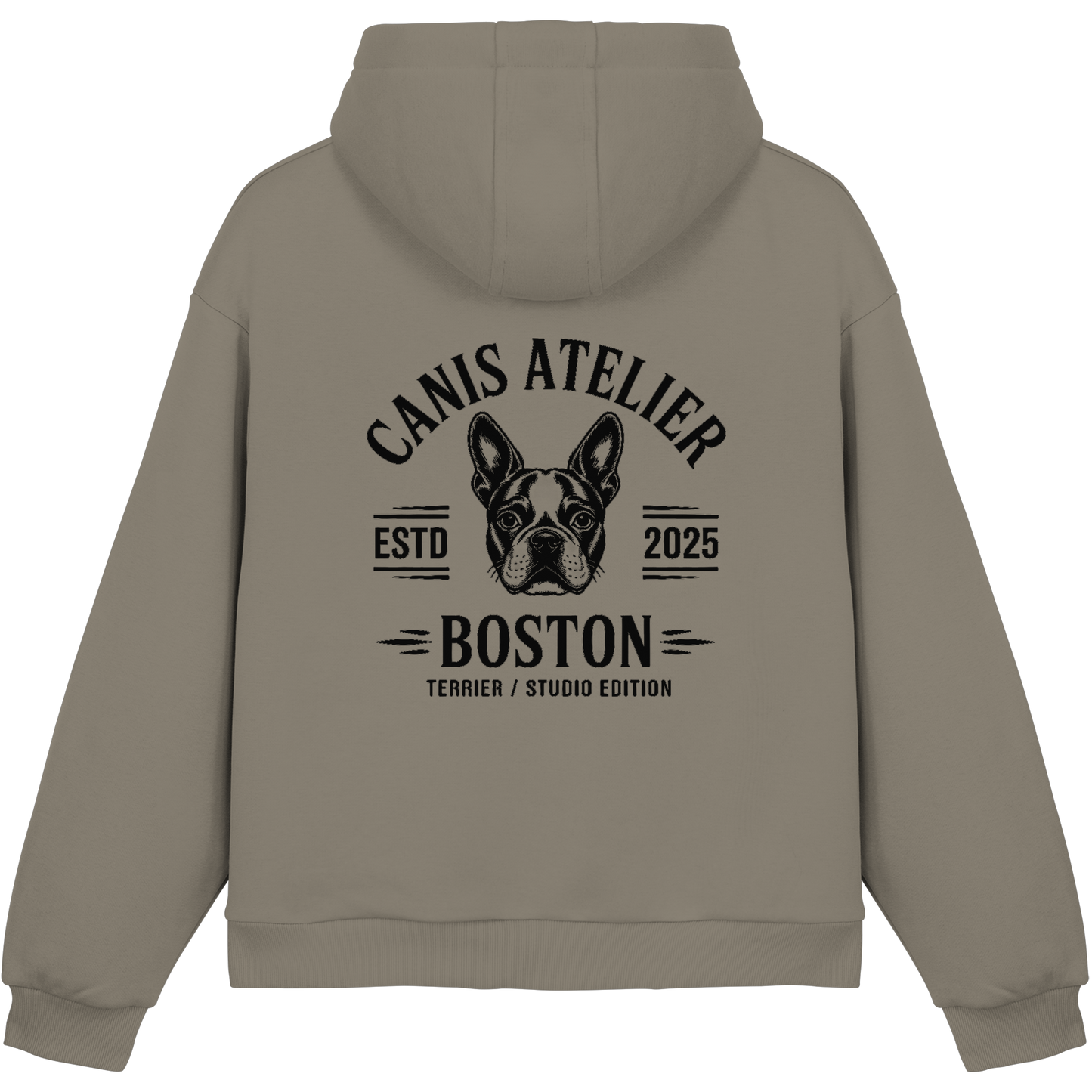 CANIS ATELIER „BOSTON“ Hoodie – Studio Edition (Backprint + Left Chest) - Fluffy Boxcut Hoodie