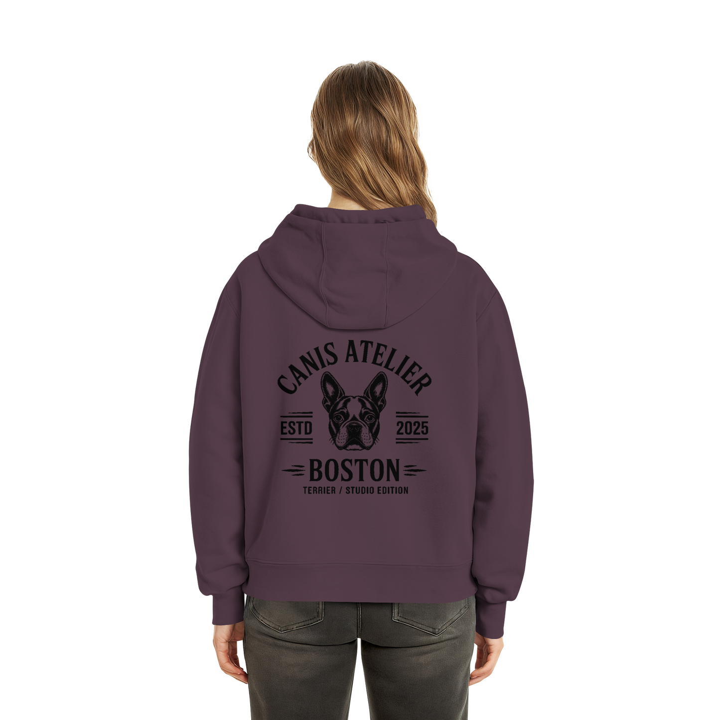 CANIS ATELIER „BOSTON“ Hoodie – Studio Edition (Backprint + Left Chest) - Fluffy Boxcut Hoodie