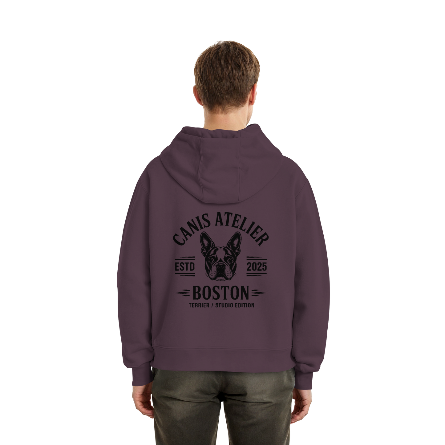 CANIS ATELIER „BOSTON“ Hoodie – Studio Edition (Backprint + Left Chest) - Fluffy Boxcut Hoodie